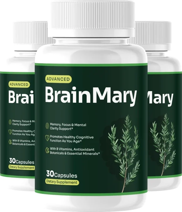 BrainMary cognitive support capsules three-bottle package
